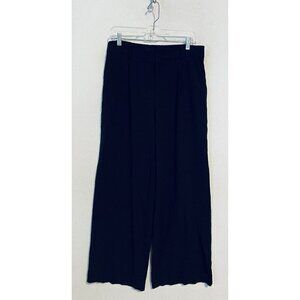 ModCloth Pants Womens Large Black Pleated Front Wide Leg Stretch Waist Work